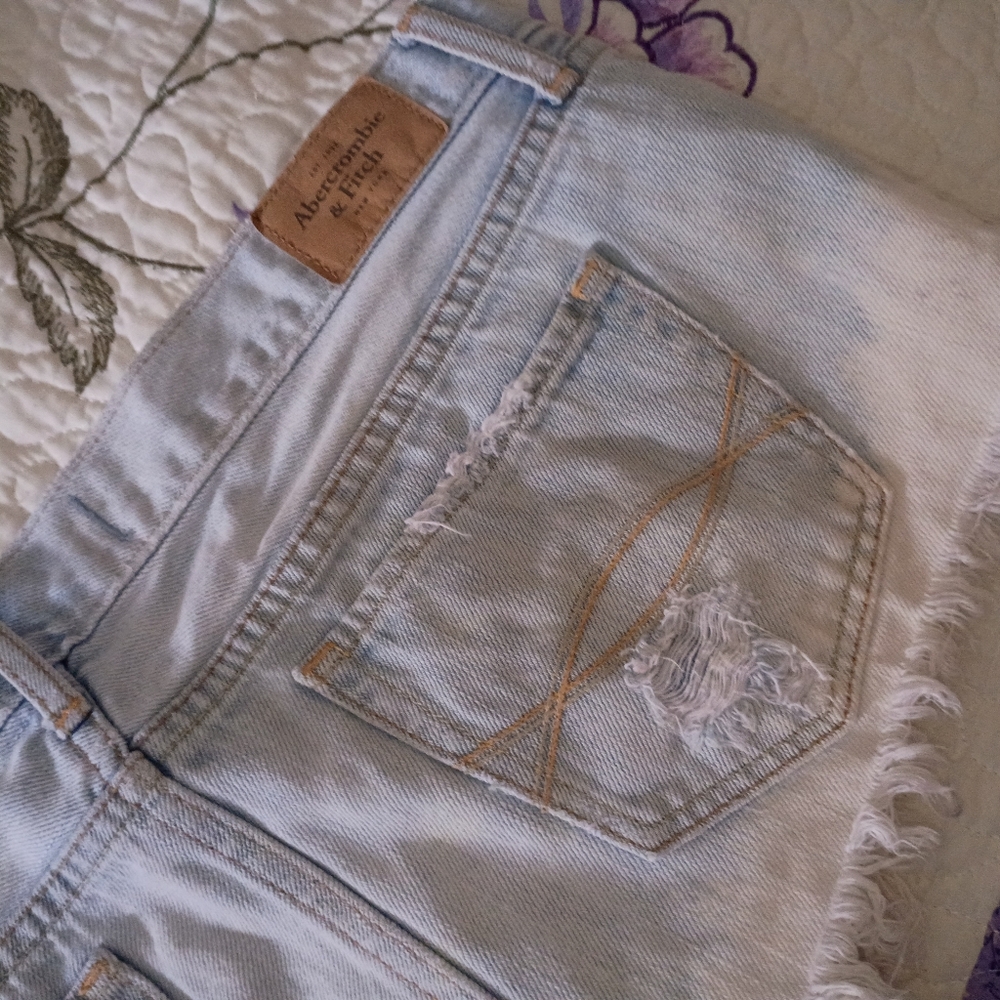 90s Y2K Abercrombie Fitch Short Shorts Booty Sexy Daisy Dukes 6 28 Distressed